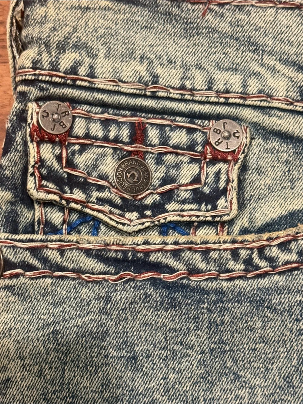 True Religion Ricky Super T Men's Size 40 Relaxed Straight Acid Wash Jeans